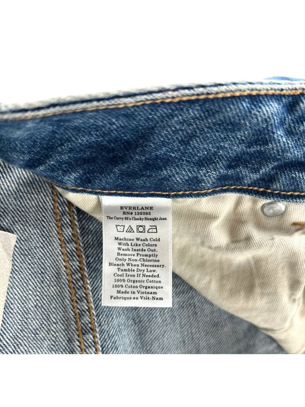 The Curvy 90s Cheeky Straight Jean By Everlane - Vintage Mid Blue High Rise 24 - Picture 11 of 16